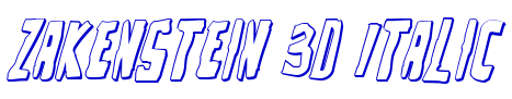 Zakenstein 3D Italic 字体